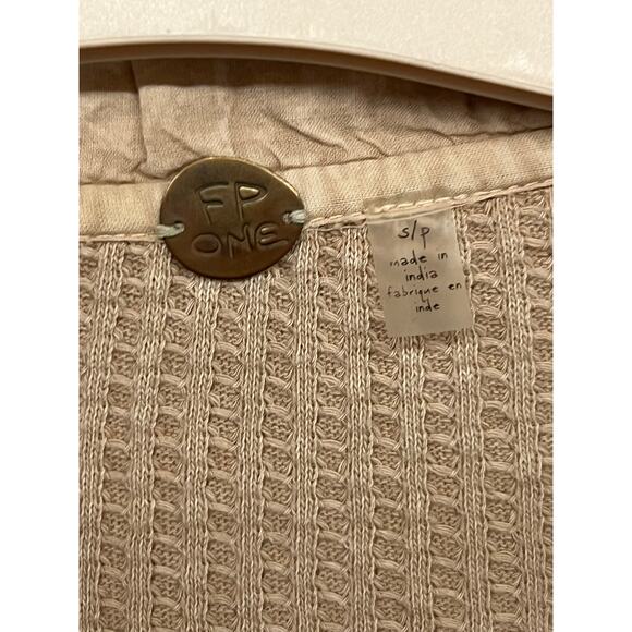 Free People FP One Sz Small Cream Scout Waffle Knit Oversized Shacket Jacket - Picture 7 of 8